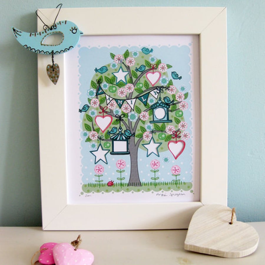 'Family Tree' Framed Print (10x8")