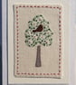 Bird in a Tree, hand embroidered miniature textile on card, detailed fine work - Image 2