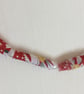 Necklace, handmade red fabric  beads. - Image 7