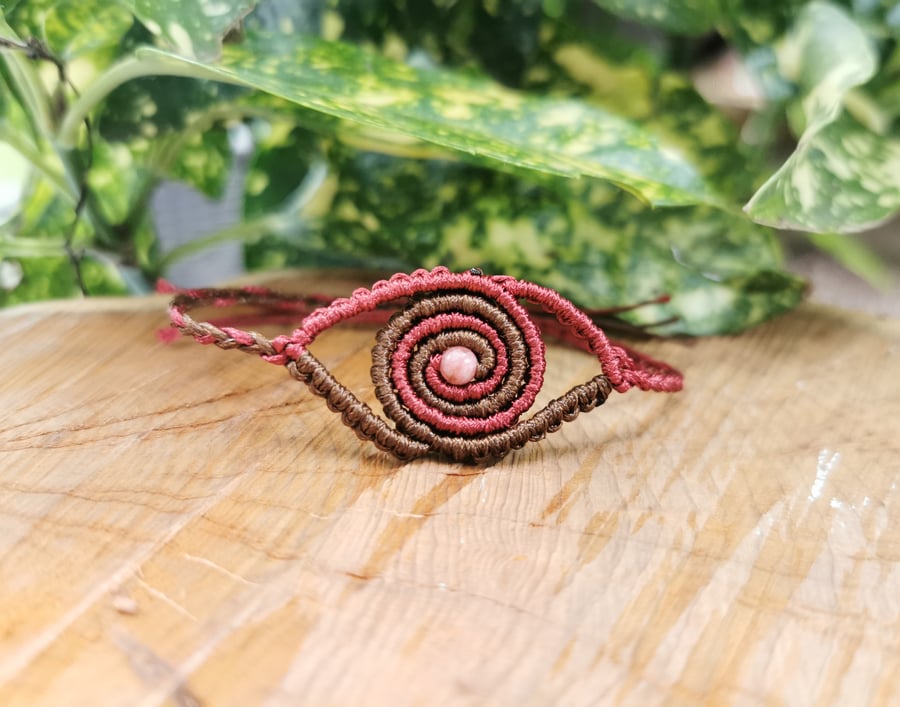Macrame swirl bracelet two toned