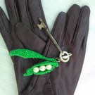 Peas in pods key fob or bag charm
