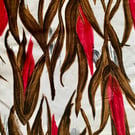 Midcentury Retro Leaves Red Brown 50s 60s Vintage Fabric Maximalist Style
