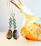 Glass Teardrop Earrings With Swarovski Crystals - Handmade In devon - Image 10