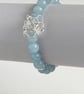 Stretchy Aquamarine Beaded Chainmaille Link Bracelet  - Image 6