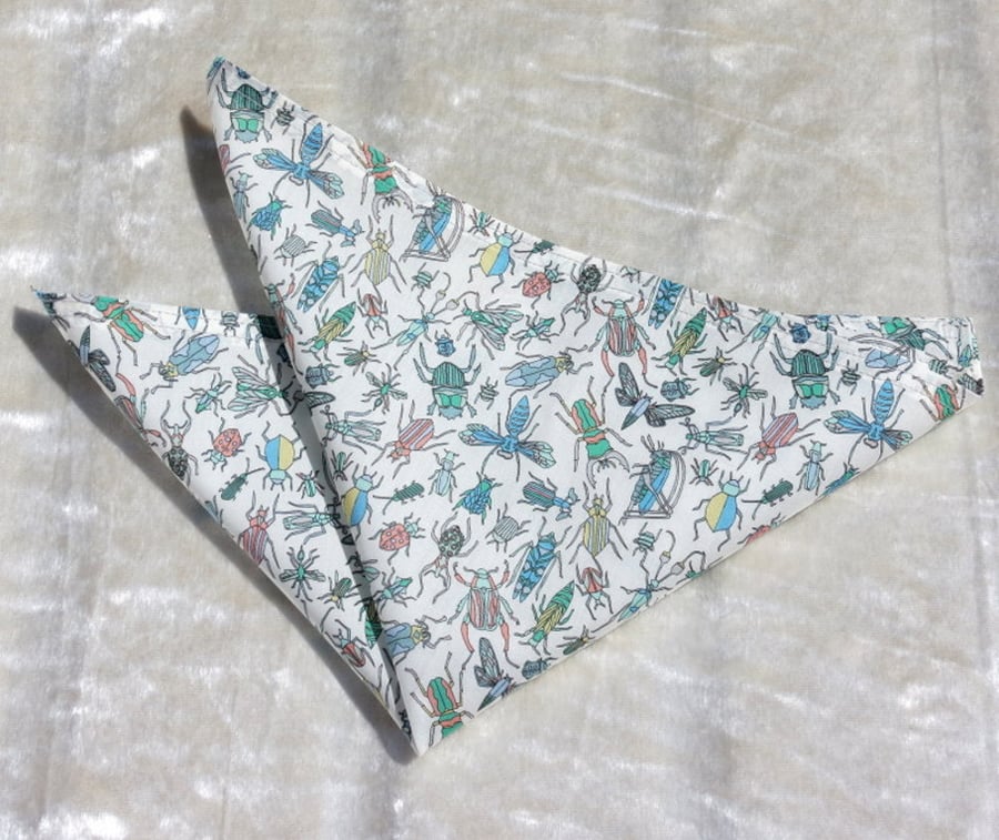 Mens handkerchief.  Pocket Square.  Made from Liberty Lawn.