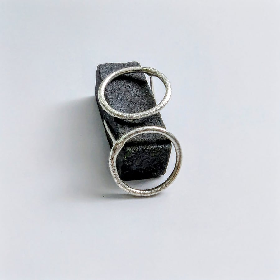 Sterling Silver Textured Hoop STUD Earrings: handamde Urban Jewellery