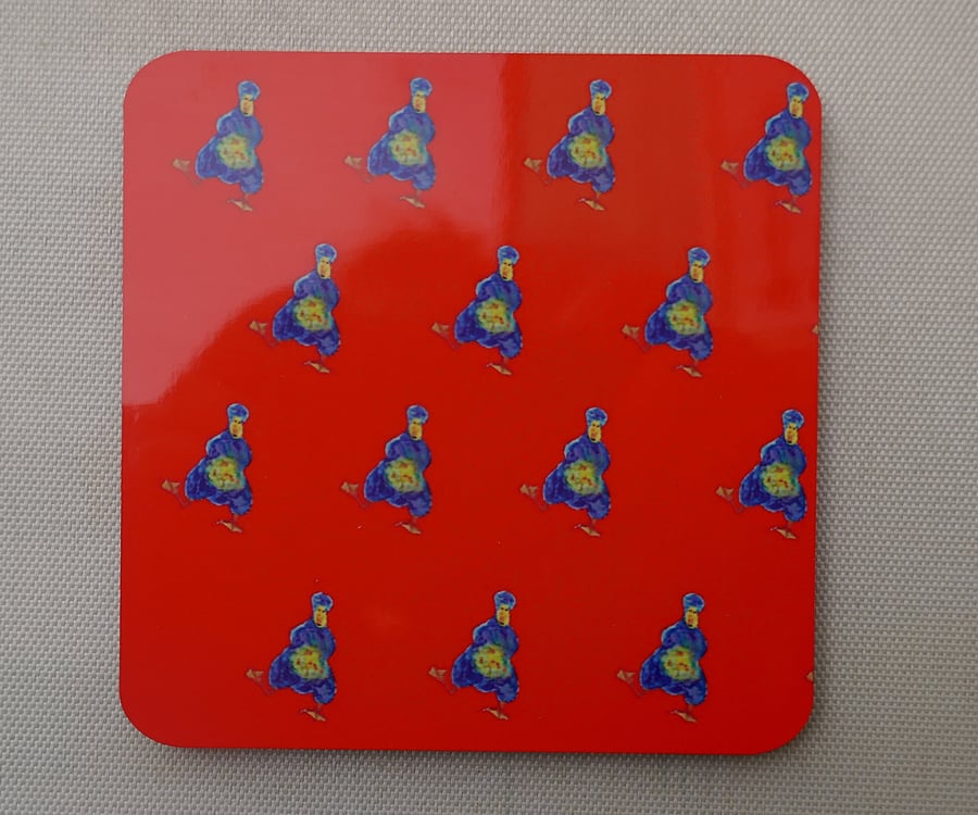 Silly colourful Ducks  Coaster 9 cm x 9 cm