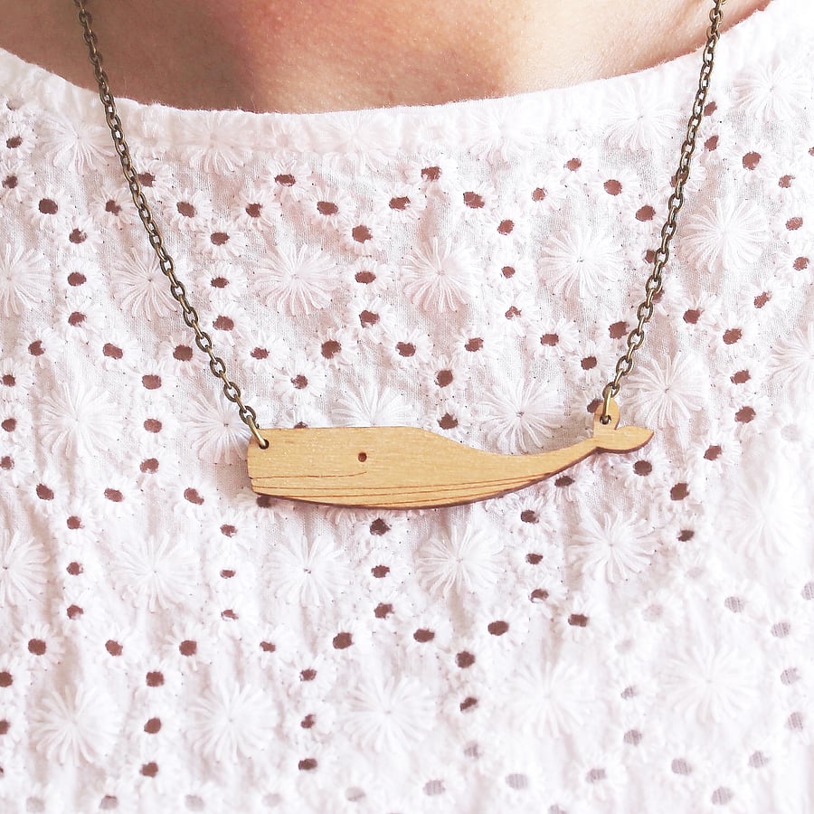 Wooden Sperm Whale Necklace