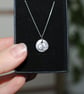 Solid sterling silver necklace chain Ceramic sun moon pendant handmade celestial