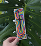 Handmade Multicoloured Swirl Sword and Leaves Bookmark - Image 4