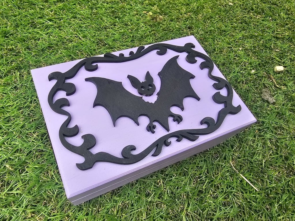 Homemade Headless Bat Wood Trinket Box