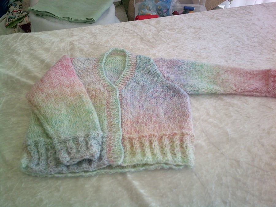 22 inch cardigan with cable design cuffs