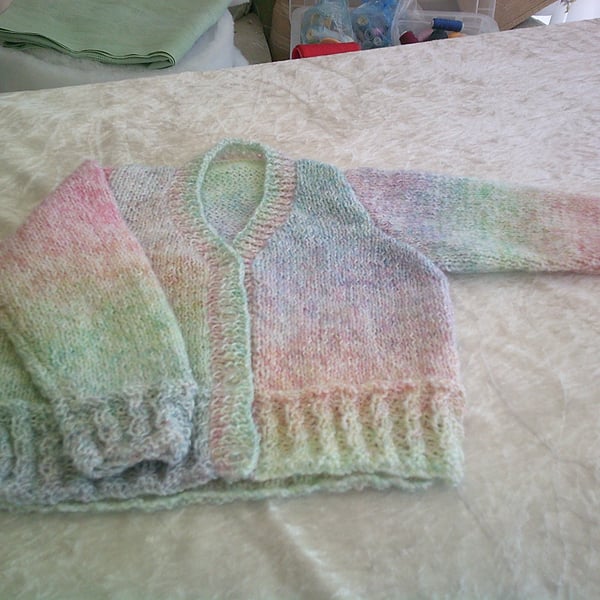 22 inch cardigan with cable design cuffs