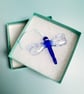 Fused Glass Dragonfly Small - Royal Blue