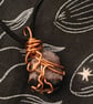 intricate sardonyx and copper vine wrapped pendant necklace - Elven fairycore 