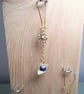 Daisy Flower Drop Earrings Jade, Yellow Quartz & Blue Wood Bead  - Image 6