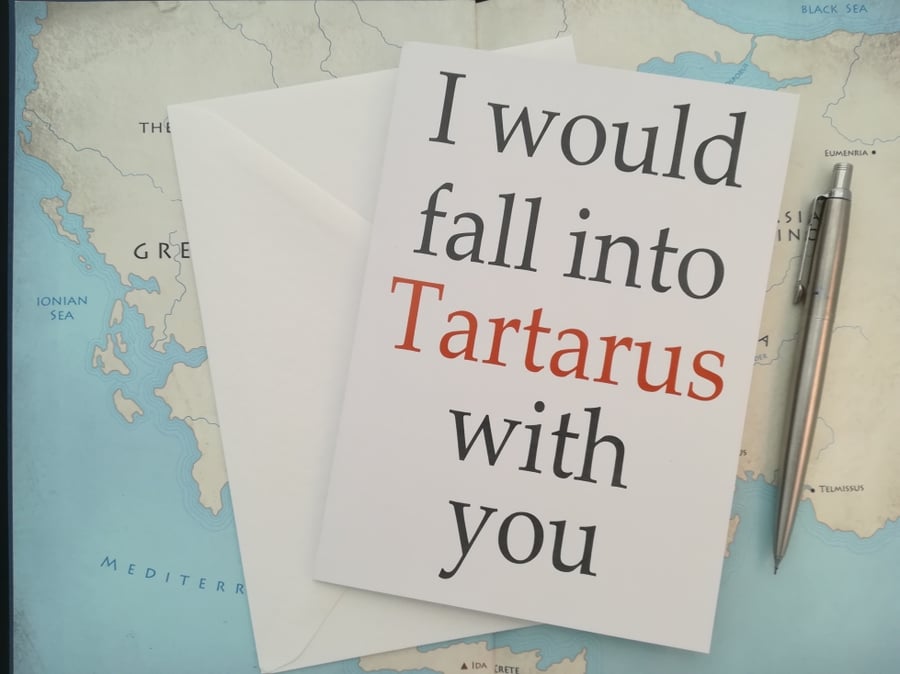 I Would Fall into Tartarus With You Greek Mythology Anniversary Card