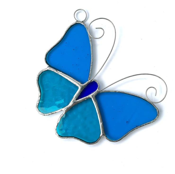 Handmade Fantasy Glass Butterfly Suncatcher Tropical