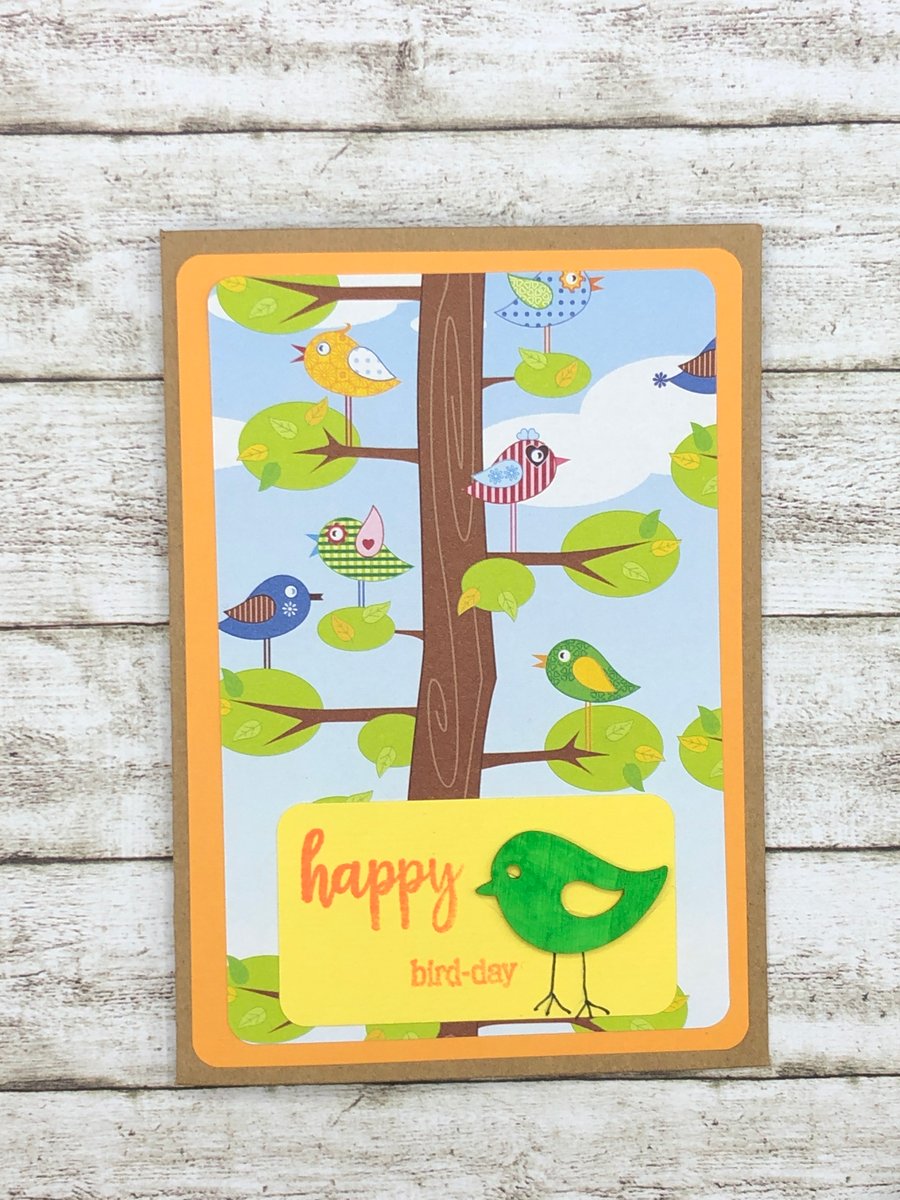 Bird themed birthday card 