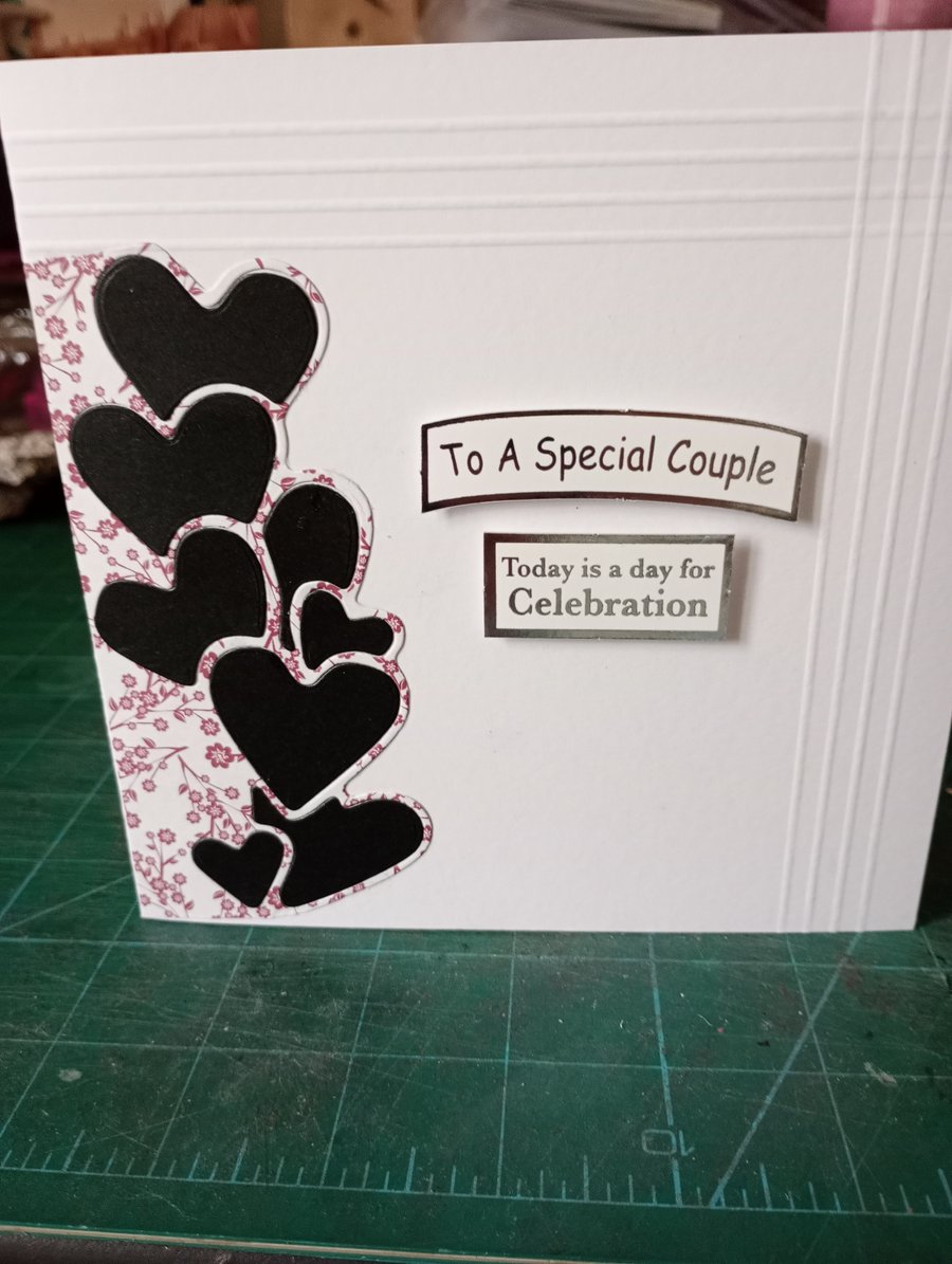 Romantic hearts anniversary card