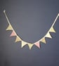 Tilda and polka dot mini (dresser) bunting in pink, green, cream and blue - Image 5