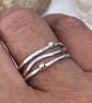 Wave Stack Ring, silver stack ring, bubbles ring, mixed metals,  - Image 1