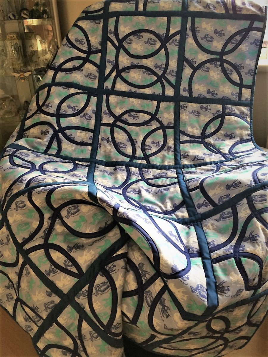 Dinosaur Contemporary patchwork quilt
