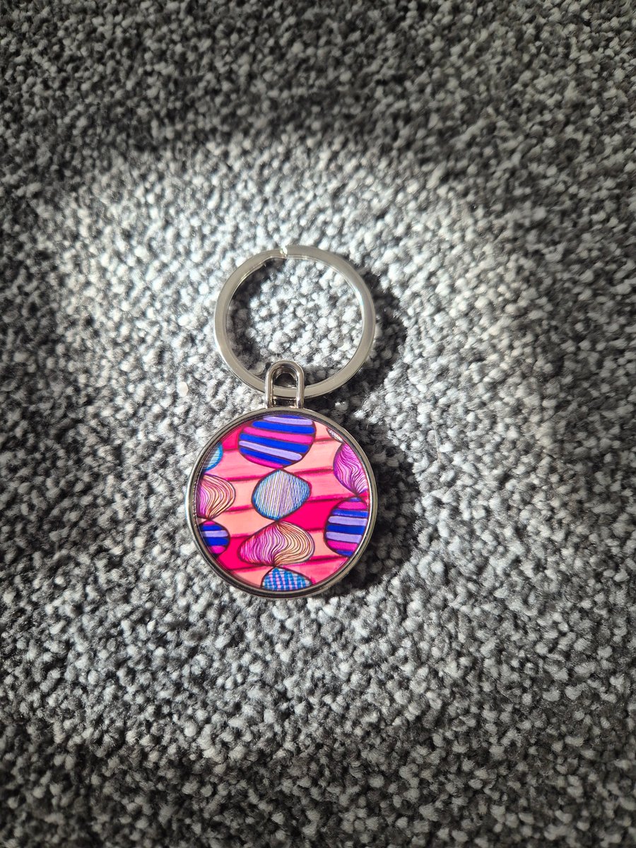 Zentangle Abstract Pattern Art Keyring