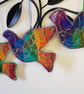 Sari silk Rainbow Dove hanging decoration - Image 3