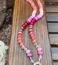 Iced Raspberry Hand Knotted Beaded Gemstone Necklace - Image 4