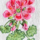 Hand Felted Geranium Textile Artwork 