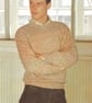 VINTAGE KNITTING PATTERN Mans Cabled Sweater - Image 1