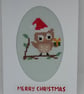 Handmade Christmas Greetings Card with Envelope - Cross Stitch