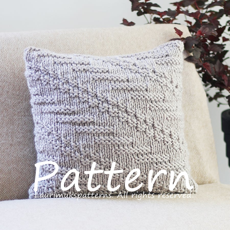 KNITTING PATTERN, Oatmeal pillow cover, cushion pattern, super chunky yarn