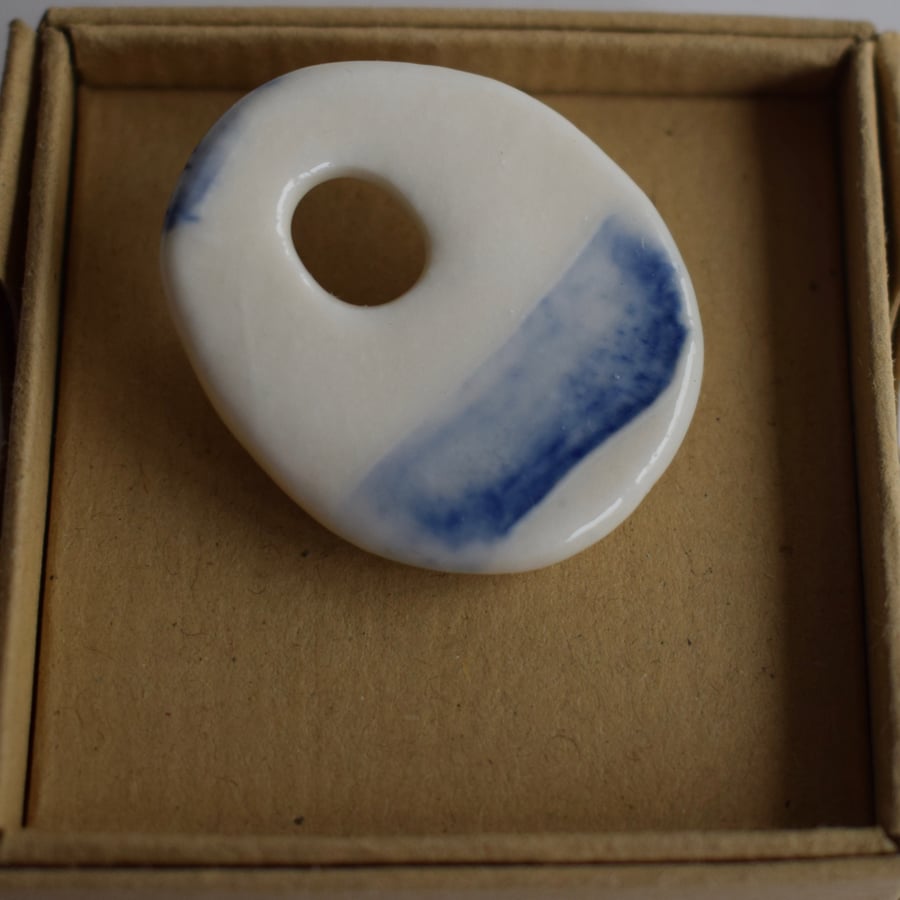 Porcelain Map Brooch