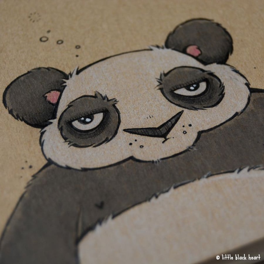 pocket notebook with original illustration - meh panda