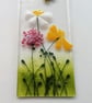 Bumblebee suncatcher, fused glass hanger, birthday gift, floral glass art.  - Image 7