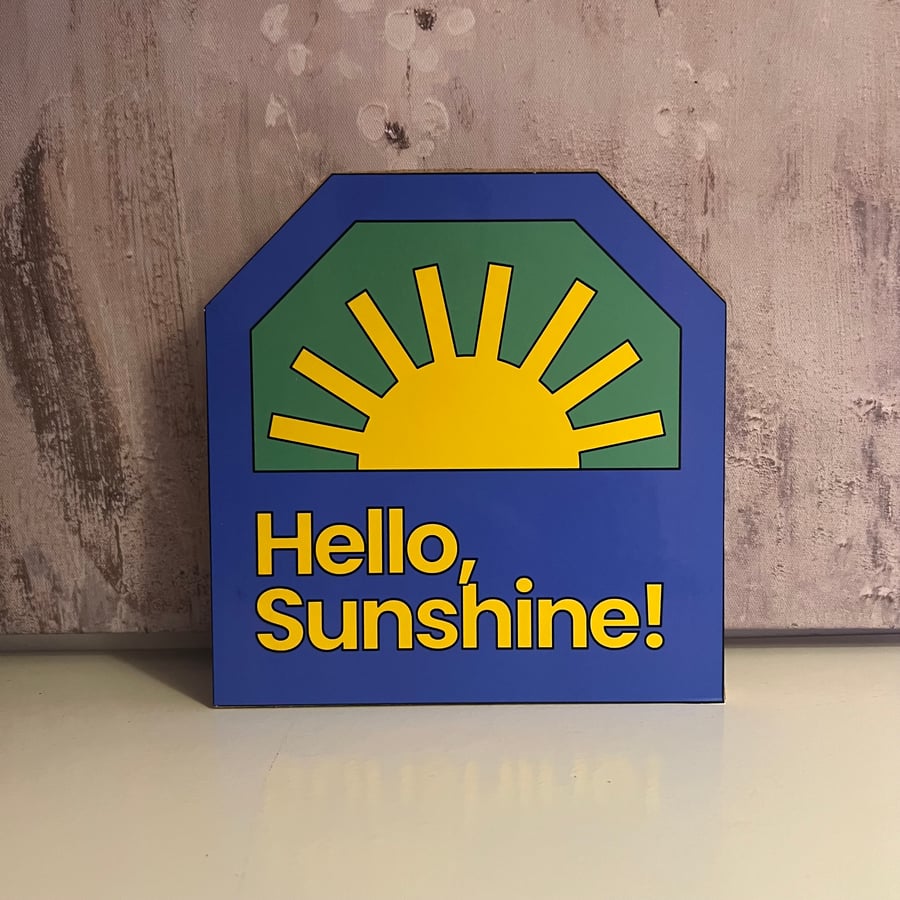 Hello Sunshine! Retro Wooden Decorative Sign