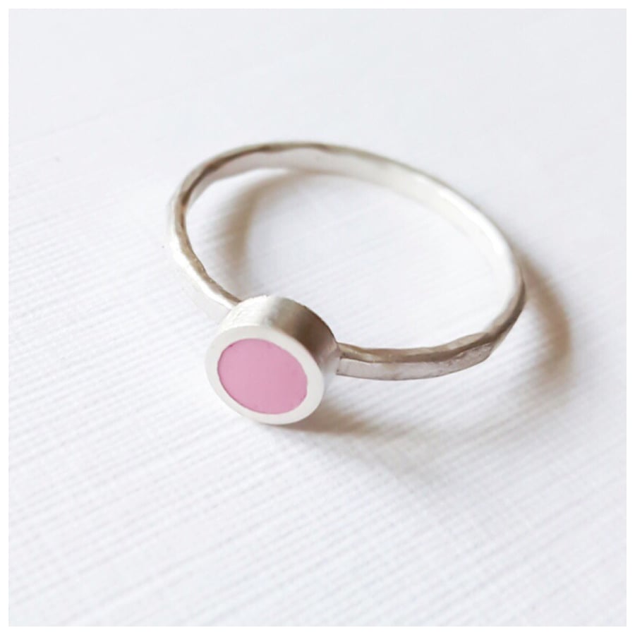 Colour Dot Stacking Ring, Minimalist, Everyday Jewellery