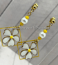 Gold Floral Pearl Earrings with Faux Pearl Beads – Handmade Jewellery - Image 3
