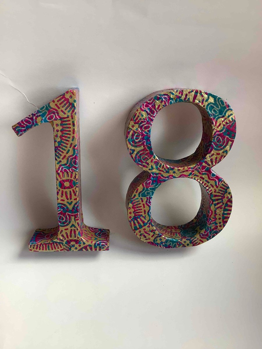 18 decopatched numbers 
