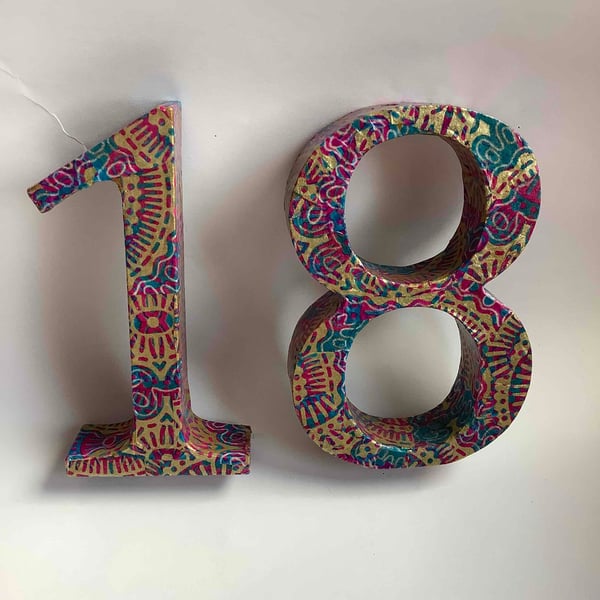 18 decopatched numbers 