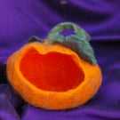 Handmade Felted Wool Pumpkin Bowl – Decorative Treat & Storage Basket