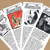 Set of 4 FAIRYTALE BOOKMARKS & FREE Mini Notecard or Sticker - Cinderella et al