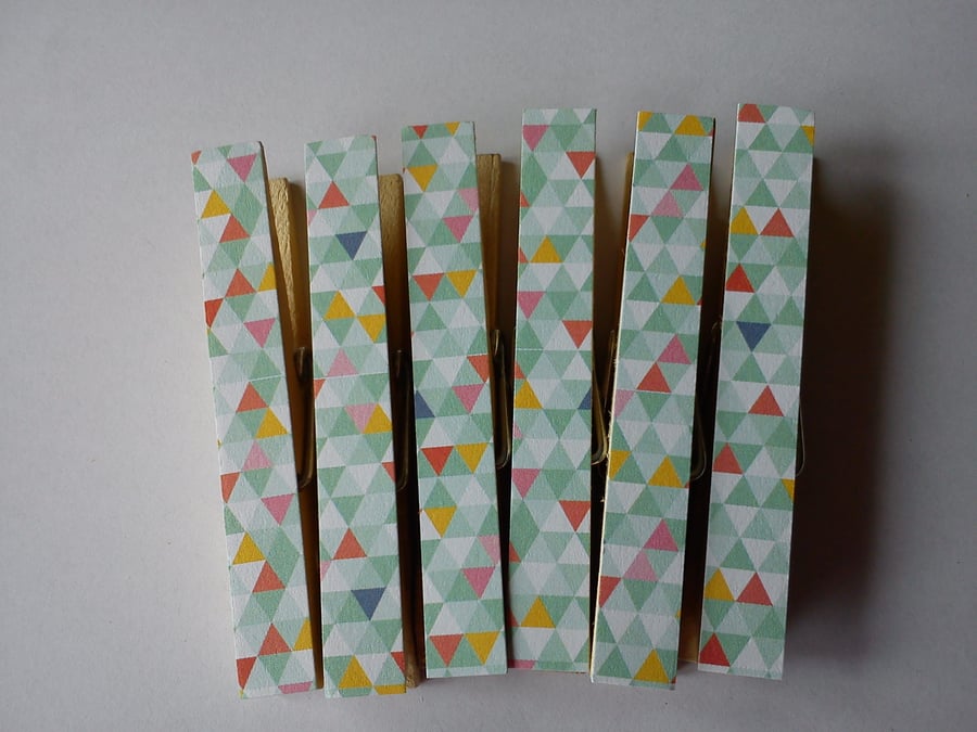 Mint geometric triangle magnetic pegs fridge magnets memo peg