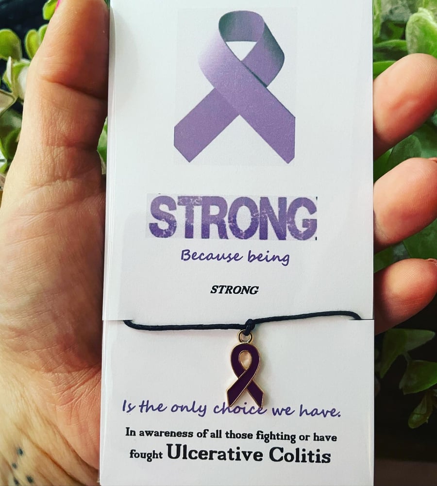 Ulcerative colitis wish bracelet awareness corded bracelet x6 bundle 