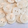 Off-white cream ivory pearlescent buttons, 2 hole 15mm