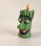 Spooky Green Fake Candle Character Hand Sculpted Air Dry Clay Ornament - Image 5
