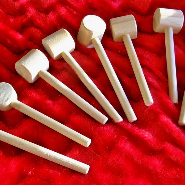 Baby or young child wooden toy mallet or hammer for playroom playshool nursery.