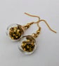 Glass Christmas bauble earrings - gold stars - Image 1